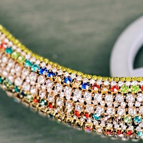 Multicolor Hand Made Individual Set Crystal Soft Padded Headband Hair Accessory - Picture 5 of 9